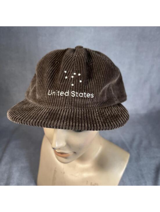 Other - Brown Corduroy Baseball Cap United States in Dots